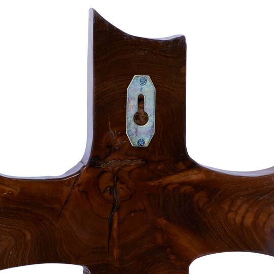 Brown Teak Wood Eclectic Style Wall Decor 20" x 10" x 1"